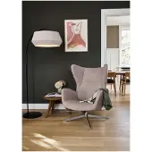 Nordlux Bogenlampe Dicte, creme / amber, für Wohn- / Esszimmer, Textil / Stoff / Seide, Skandinavisch, Stehlampe