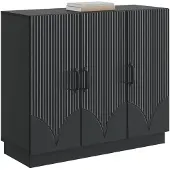 vidaXL Sideboard Schwarz 89 x 34,5 x 77 cm Holzwerkstoff