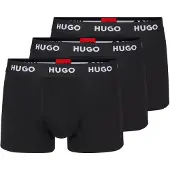 HUGO für Herren. 50469786 3er Pack 3 Logo Stretch Boxershorts schwarz (XXL), Heimtextilien, Baumwolle