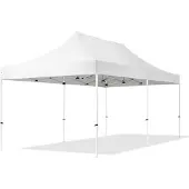 TOOLPORT 3x6m Stahl Faltpavillon, ohne Seitenteile, weiß