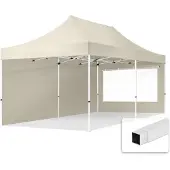 TOOLPORT 3x6m Stahl Faltpavillon, inkl. 2 Seitenteile, creme