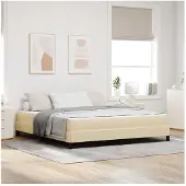 vidaXL Boxspringbett Creme 180 x 200 cm Stoff