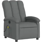 vidaXL Massage-Relaxsessel, Stoff, Dunkelgrau