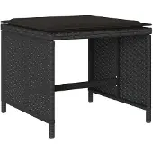 vidaXL 17-tlg. Garten-Essgruppe mit Kissen Schwarz Poly Rattan