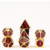 Fanroll Würfel Set Gold with Purple Enamel (7)