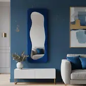 Dmora Spiegel Parnaiba 40x160h cm, blau Struktur: Stoff