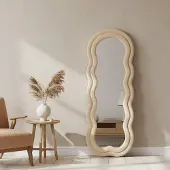 Dmora Spiegel Blevio 60x160 cm Weiß Strukturstoff