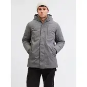Jack & Jones 12278782_176_XXL, Anorak, Uni, Erwachsener, Reißverschluss, Polyester, Grau
