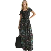 Scotch & Soda Ufu01634t Kurzarm Langes Kleid