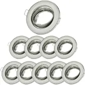Sweet Led 10x Einbaustrahler Spots schwenkbar deckenspot GU10 rund Chrom gebürstet