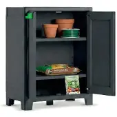 Dmora Außen-Schrank Markham 80x44x100h cm Grau, 2 Regale, Flügeltür