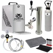 ChattenGlut SYS-25-1 Untertheken-Zapfanlage 1-leitig 25 L/h – Flach-Zapfkopf KEG Typ A – Komplettset mit Schanksäule & gefüllter CO2-Flasche