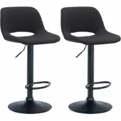 CLP 2er Set Barhocker Camden Stoff drehbar und höhenverstellbar schwarz Material Gestell Metall matt schwarz