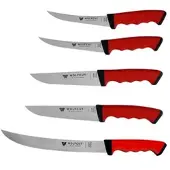 WOLFCUT SoftGrip Serie - Metzgermesser-Set 5-tlg. - Ausbeinmesser, Stechmesser, Fleischermesser, Zerlegemesser