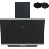 PKM Kopffreihaube KHS20-60H 60cm Glas schwarz A+ Dunstabzugshaube Touch Control
