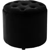 CLP Sitzhocker Pantin Samt Samt HBT: 42x44x44 cm schwarz