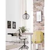 Nova Luce CEDRO Pendelleuchte E27 Schwarz 130x18cm dimmbar 8436403