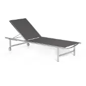 SonnenPartner Galaxy Sonnenliege Gartenliege Rollliege schwarz Edelstahl/Textilen
