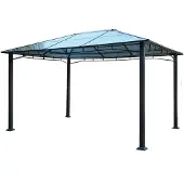 DMS Pavillon 3x4m Gartenpavillon Partyzelt Polycarbonatdach Alu Zelt Wasserdicht GP-02
