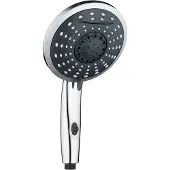 Schutte Handbrause NIAGARA, Wellness-Duschkopf mit 5 Strahlarten und Schwallauslauf, Brausekopf mit Wasserstopp-Funktion, Chrom