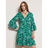 Apricot Minikleid "Smok-Minikleid" mit Trompetenärmeln