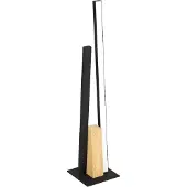 Eglo LED Tischlampe Panagria, minimalistische Nachttischlampe, Tischleuchte aus Aluminium, Stahl und Holz in Schwarz und Braun, Deko Lampe, warmweiß