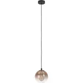 Eglo Hängelampe Ariscani 1, 1-flammige Pendelleuchte Esstisch, Hängeleuchte aus Metall in schwarz und Glas in Kupfer, Esszimmerlampe, E27, Ø 42,5 cm