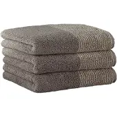 Cawoe Handtuch, 3er Pack - Luxury Home, C Two-Tone, Walkfrottier Graphit / 50x100cm