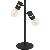 Eglo LURONE Tischleuchte Tischbeleuchtung - L20,5 x B5 x H50 cm - schwarz, messing - 2X10W exkl. - IP20