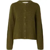 Selected Damen Pullover & Cardigans Slflulu New Ls Knit Cardigan - Groen - Größe S