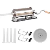 Klausberg Wurstfüllmaschine 3kg Edelstahl Horizontal Wurstspritze 4 Trichter KB-7928