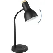 Eglo VERADAL-QI Tischleuchte Tischbeleuchtung - L21,5 x B16 x H45 cm - schwarz, braun - 5,5W inkl. - IP20