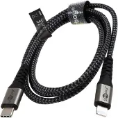 Goobay 49271, 1 m, USB C, Lightning, Männlich, Männlich, Schwarz, Grau