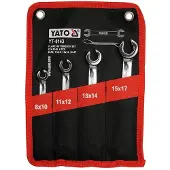 YATO Offene Ringschlüssel 8-17 mm, 4-teiliges Set für Bremsleitungen