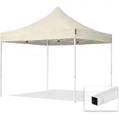 TOOLPORT 3x3m Stahl Faltpavillon, ohne Seitenteile, creme