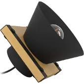 Eglo Tischlampe Maccles, Nachttischlampe, Tischleuchte aus Metall in Schwarz und Holz, Tisch-Lampe für Wohnzimmer und Schlafzimmer, E27 Fassung
