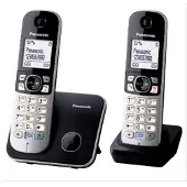 Panasonic KX-TG6812FRB, DECT-Telefon, Kabelloses Mobilteil, Freisprecheinrichtung, 100 Eintragungen, Anrufer-Identifikation, Schwarz, Silber