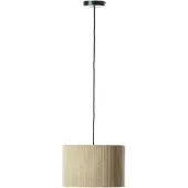 Brilliant Pendelleuchte Tony 60099/22 Wohnzimmer, Küche, Esszimmer Metall/Textil Indoor Decke grau - ohne Leuchtmittel