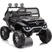 BOGI Mercedes UNIMOG S 4x45W Kinderauto Kinderelektroauto Kinderfahrzeug 12V Elektroauto Schwarz