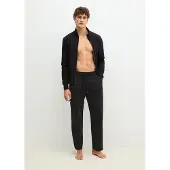 Marc O'Polo Loungehose "Mix N Match Interlock", Herren, Gr. XL (58), N-Gr, schwarz, Interlock, Obermaterial: 97% Baumwolle, 3% Elasthan, bequem lang, Hosen Loungehose, mit Gummizug und Bindeband