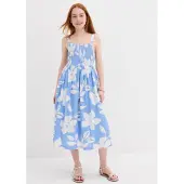 Bonprix Midikleid knieumspielende Länge, mit süßem Print, aus weichem Viskose-Stoff