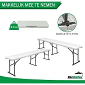 Famanu Klappbank vielseitig - 183x28x43 cm - Weiß