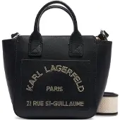 Karl Lagerfeld Mini Shopper Leder Schwarz