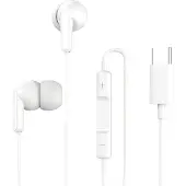 Grab 'n GO , USB-C In-Ear kabelgebundene Kopfhörer mit Mikro und Fernbedienung, Weiß