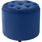 CLP Sitzhocker Pantin Samt Samt HBT: 42x44x44 cm blau