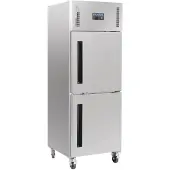 Polar Serie G Gefrierschrank Edelstahl mit geteilter Tür 600L
