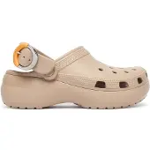 Crocs Pantoletten Classic Platform Buckle Clog 213230 Beige