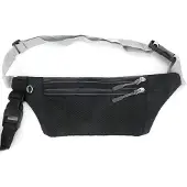 INF Hundeleine freihändig mit Gürteltasche Black