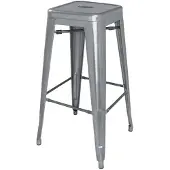 Bolero Bistro Stahlhocker Gun Metal Grey (4 Stück)