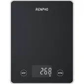 Renpho Calibra T001 Smart Digital Küchenwaage - Nährwertanalyse - App-Unterstützung - mit Tara-Funktion - Schwarz